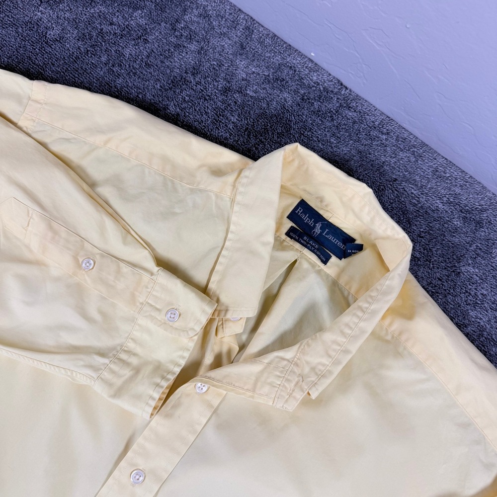 Ralph Lauren Blake Shirt Mens XXL Yellow Cotton Long Sleeve Pony Logo